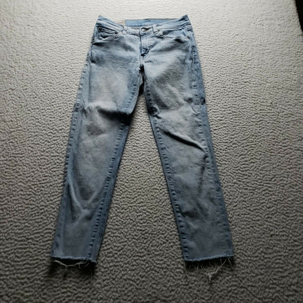 Polo Ralph Lauren Jeans Womens 26 Blue Light Wash Skinny Frayed Hem Stretch